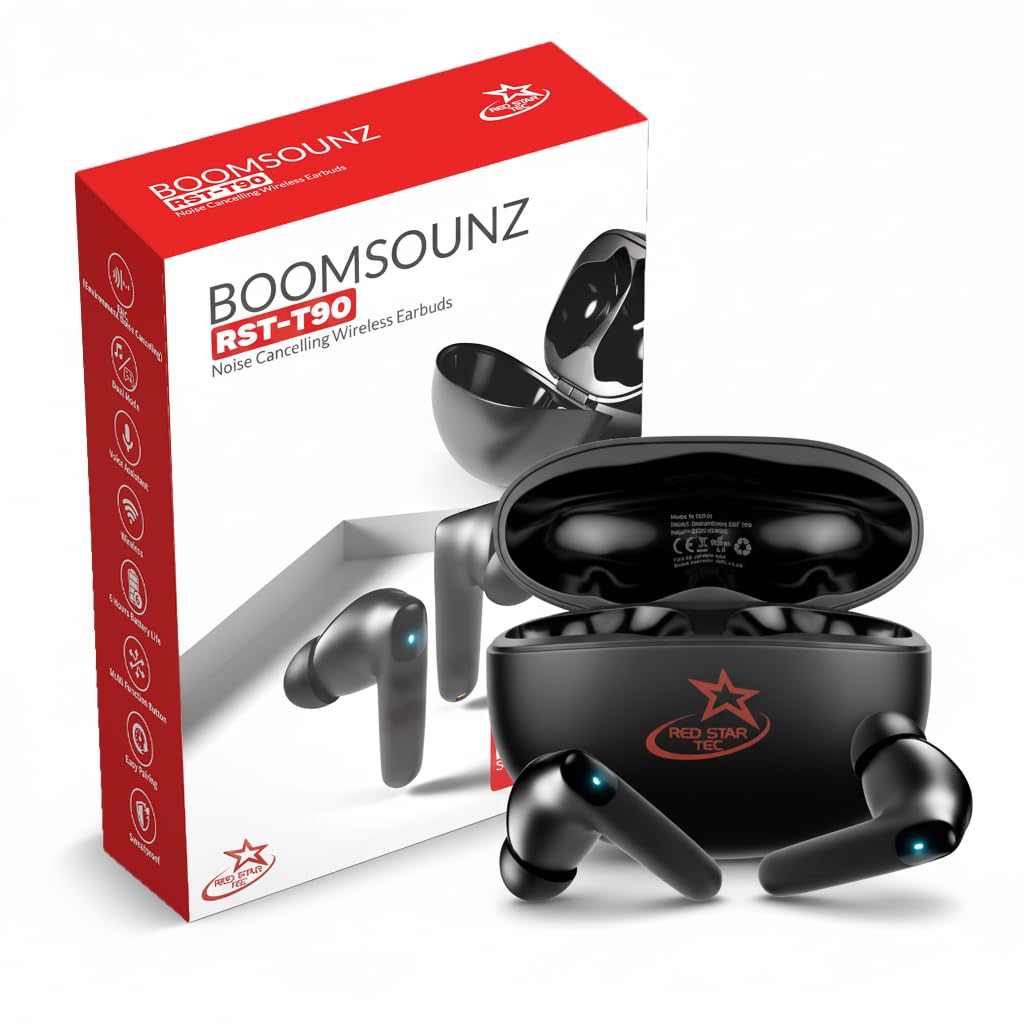Amazon.com: T-90 BoomSounZ Sweatproof Wireless Earbuds – ENC Noise